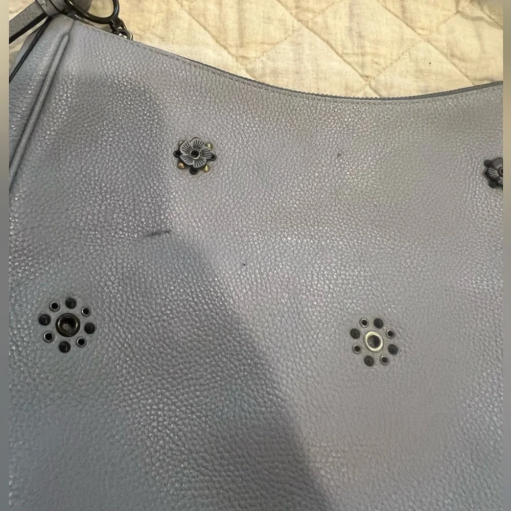 Coach Sutton Leather Hobo With Scattered Rivets Mist